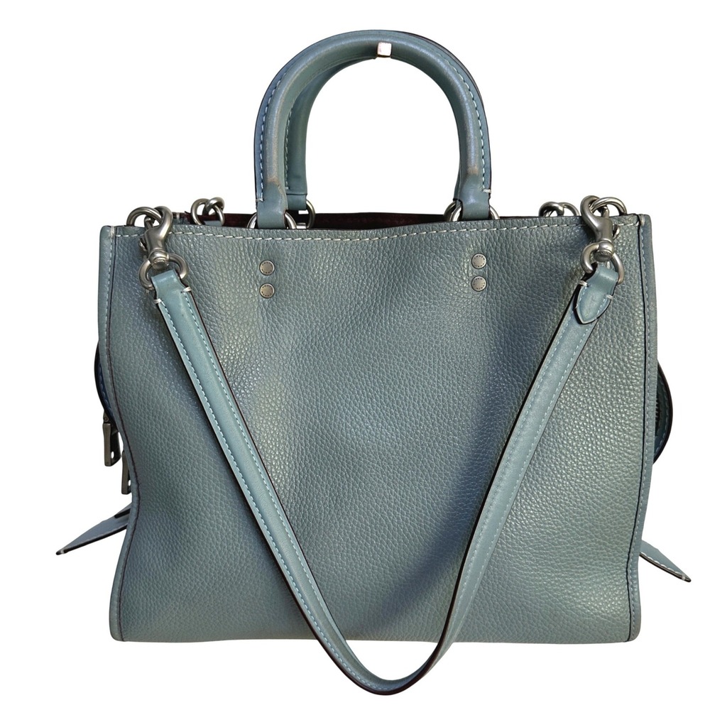 COACH 1941 Rogue 31 Slate Blue Glovetanned Pebble Leather Satchel Bag 38124 - Picture 2 of 16